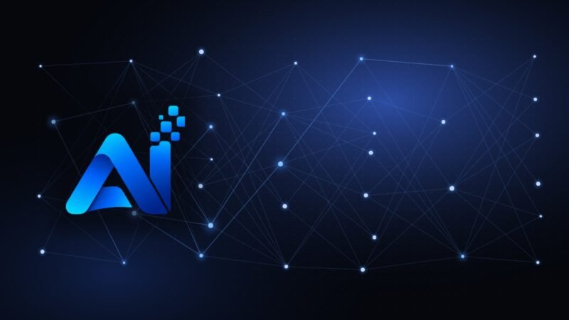 Abstract neural network of glowing blue nodes illustrating artificial intelligence